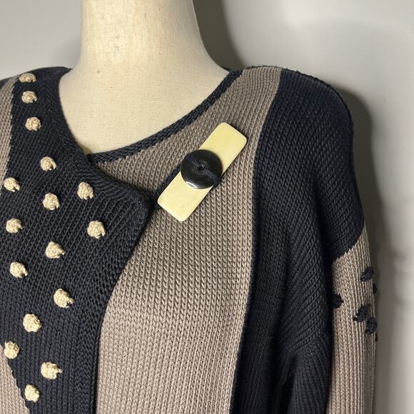 Sandra Miller Sweater Sz Medium Hand Loomed Cardigan Contemporary - Picture 5 of 9